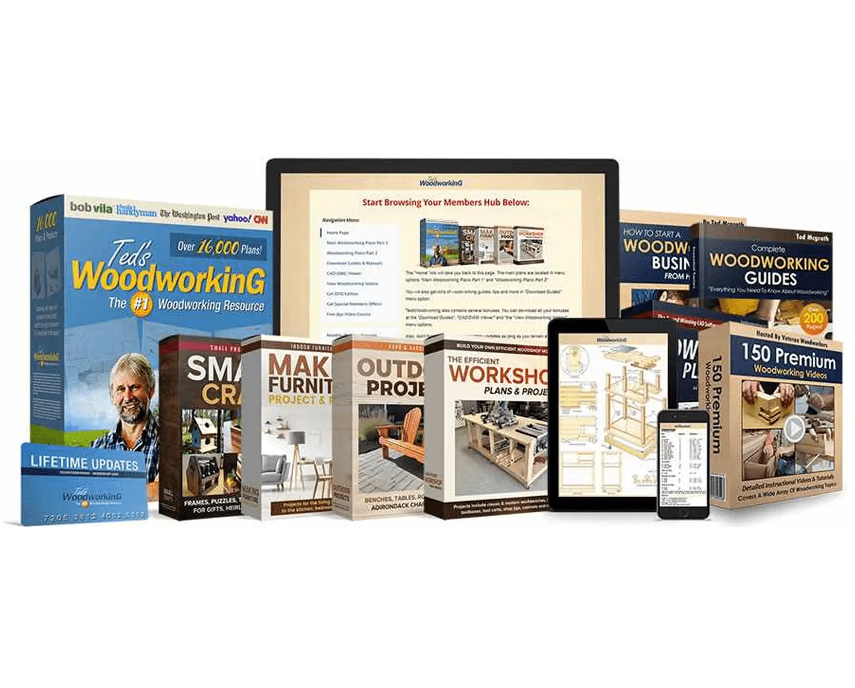 A collection of woodworking books and digital resources.